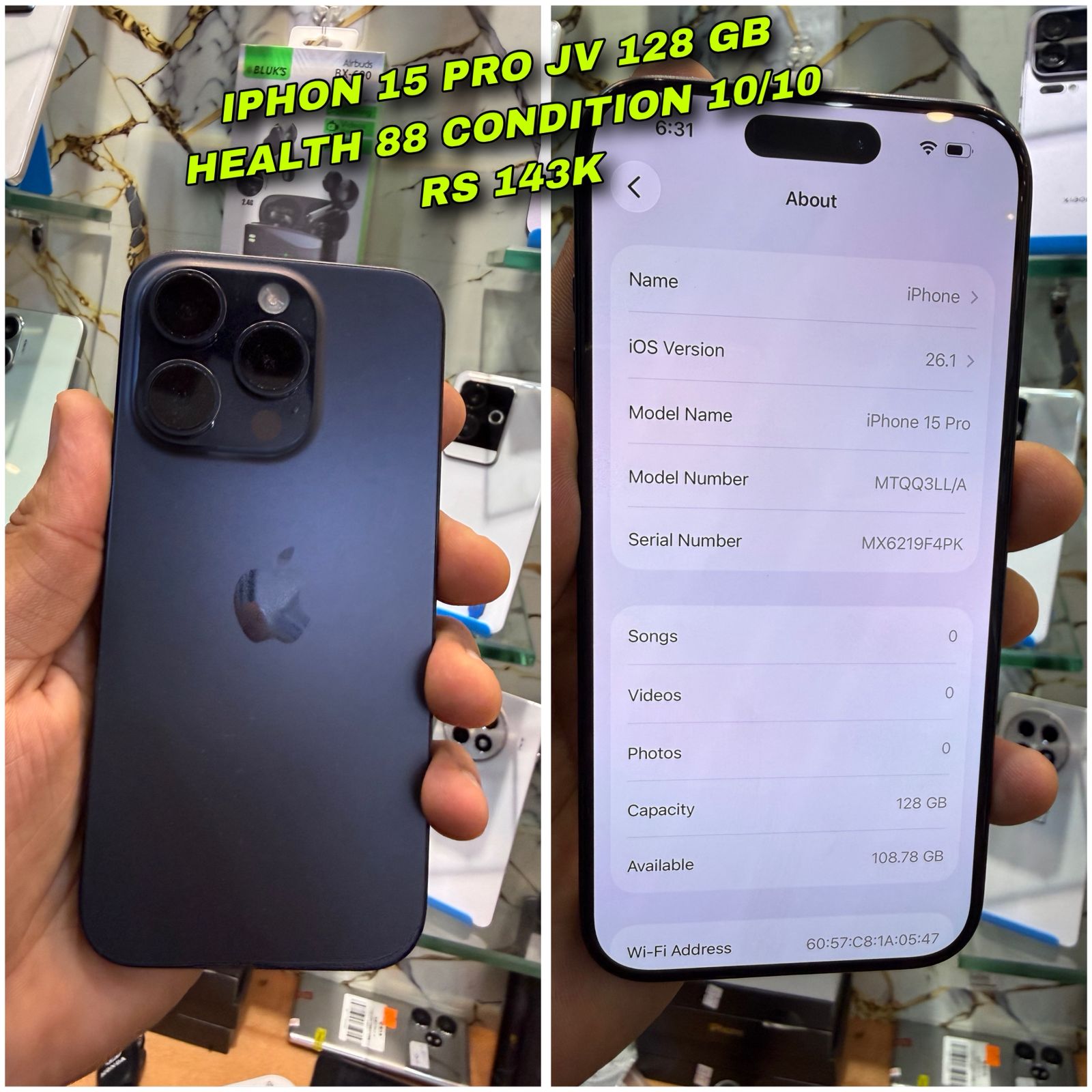 IPHONE 15 PRO JV – 128GB